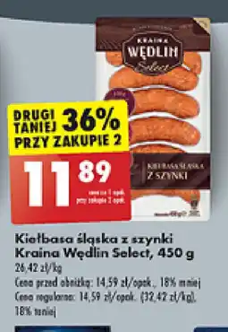 Biedronka Kiełbasa śląska z szynki Kraina Wędlin Select, 450 g oferta