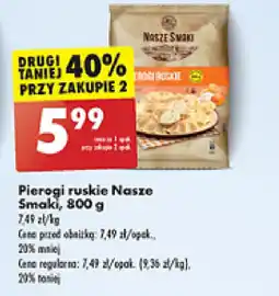 Biedronka Pierogi ruskie Nasze Smaki, 800 g oferta