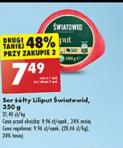 Biedronka Ser żółty Liliput Światowid, 350 g oferta
