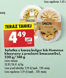 Biedronka Sałatka z kaszą bulgur lub Hummus klasyczny z preclami SmaczneGo!, 220 g/140 g oferta