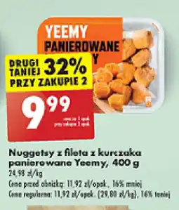 Biedronka Nuggetsy z fileta z kurczaka panierowane Yeemy, 400 g oferta