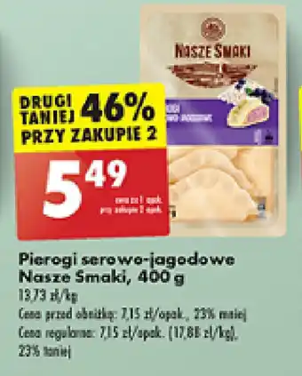 Biedronka Pierogi serowo-jagodowe Nasze Smaki, 400 g oferta