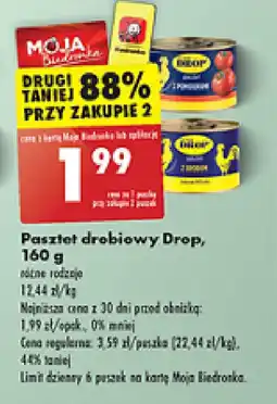 Biedronka Pasztet drobiowy Drop, 160 g oferta