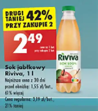 Biedronka Sok jabłkowy Riviva, 1 l oferta