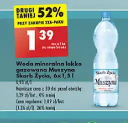 Biedronka Woda mineralna lekko gazowana Muszyna Skarb Życia, 6x1,5 l oferta