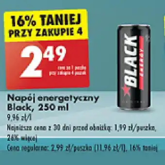 Biedronka Napój energetyczny Black, 250 ml oferta