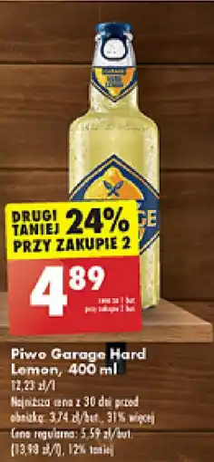 Biedronka Piwo Garage Hard Lemon, 400 ml oferta