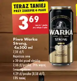 Biedronka Piwo Warka Strong, 4x500 ml oferta