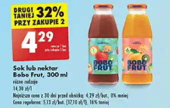 Biedronka Sok lub nektar Bobo Frut, 300 ml oferta