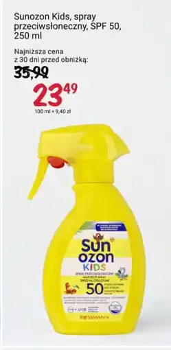 Rossmann Sunozon Kids, spray przeciwsłoneczny, SPF 50, 250 ml oferta