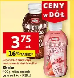 Auchan Müller Müllermilch Shake Napój mleczny o smaku truskawkowym 400 g oferta