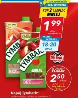 Lewiatan Tymbark Napój owocowy jabłko wiśnia 1 l oferta