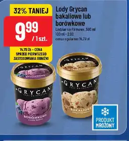 Lody Grycan bakaliowe lub borówkowe 500 ml