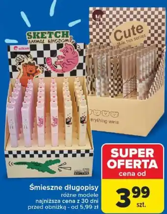 Carrefour Śmieszne długopisy różne modele oferta