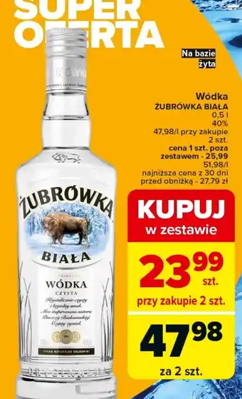 Carrefour Market Wódka Żubrówka Biała 0,5 l oferta