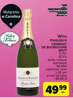 Carrefour Market Wino musujące Crémant de Bourgogne Brut 0,75 l oferta
