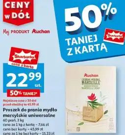 Auchan Proszek do prania mydło marsylskie uniwersalne 60 prań oferta