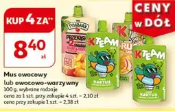 Auchan Mus owocowy lub owocowo-warzywny 100 g oferta
