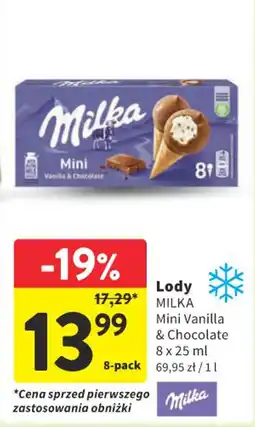 Intermarche Lody Milka Mini Vanilla & Chocolate 8 x 25 ml oferta