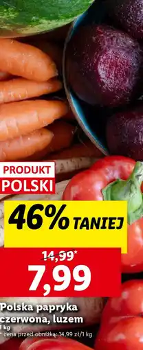 Lidl Polska papryka czerwona, luzem 1 kg oferta