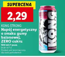 Lidl Kong Strong Napój energetyczny o smaku gumy balonowej, ZERO cukru 500 ml oferta