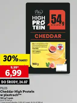 Lidl Pilos Cheddar High Protein w plastrach 160 g oferta