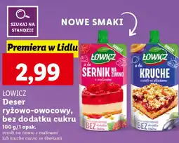 Lidl Łowicz Deser ryżowo-owocowy, bez dodatku cukru 100 g/1 opak. oferta