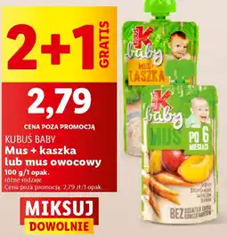 Lidl KUBUŚ BABY Mus + kaszka lub mus owocowy 100 g oferta