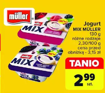 Carrefour Jogurt blueberry Muller mix oferta