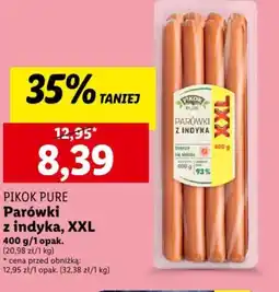 Lidl Pikok Pure Parówki z indyka XXL 400 g oferta
