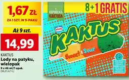 Lidl Kaktus Lody na patyku, wielopac 9 x 46 ml oferta
