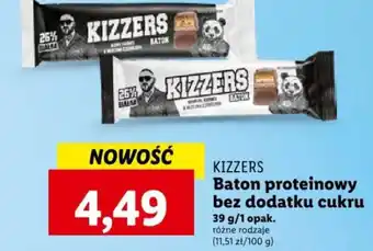 Lidl Kizzers Baton proteinowy bez dodatku cukru 39 g oferta