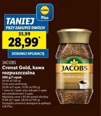 Lidl Jacobs Cronat Gold, kawa rozpuszczalna 200 g oferta