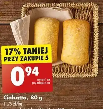 Biedronka Ciabatta 80 g oferta
