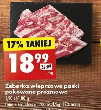 Biedronka Żeberka wieprzowe paski pakowane próżniowo oferta