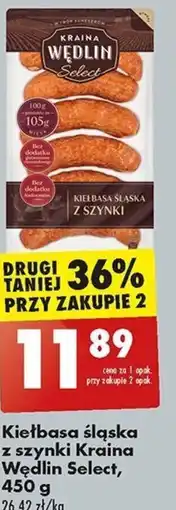 Biedronka Kiełbasa śląska z szynki Kraina Wędlin Select, 450 g oferta