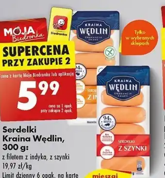 Biedronka Serdelki Kraina Wędlin 300 g oferta