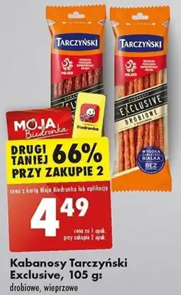Biedronka Kabanosy Tarczyński Exclusive 105 g oferta