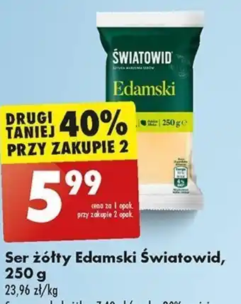 Biedronka Ser żółty Edamski Światowid 250 g oferta