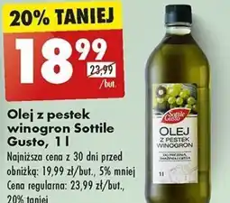 Biedronka Olej z pestek winogron Sottile Gusto 1 l oferta