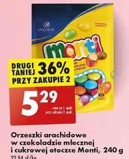 Biedronka Orzeszki arachidowe w czekoladzie mlecznej i cukrowej otoczce Monti, 240 g oferta