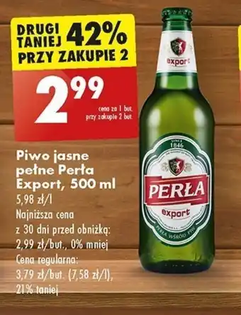 Biedronka Piwo jasne pełne Perla Export 500 ml oferta