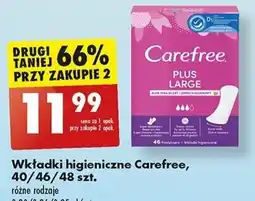 Biedronka Wkładki higieniczne Carefree 40/46/48 szt. oferta