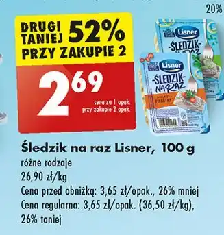 Biedronka Śledzik na raz pikantny Lisner Na Raz oferta
