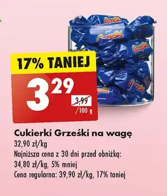 Biedronka Cukierki w czekoladzie Grześki oferta