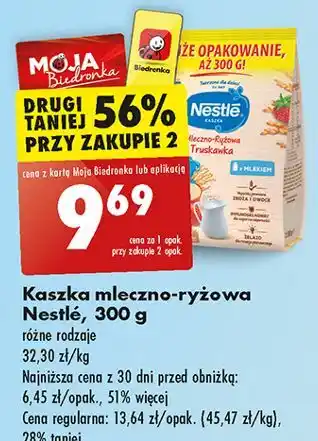 Biedronka Kaszka mleczno-ryżowa truskawka Nestle oferta