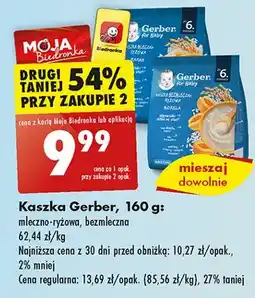 Biedronka Kaszka bezmleczna ryżowa banan malina Gerber Natural For Baby oferta