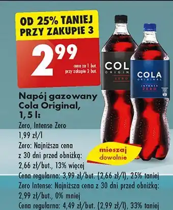 Biedronka Napój Cola Original Zero oferta