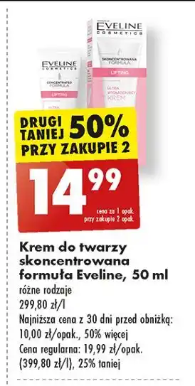 Biedronka Krem do twarzy lifting Eveline Skoncentrowana Formuła oferta