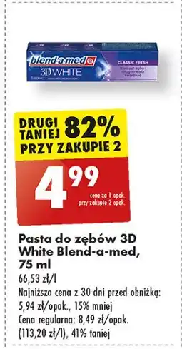 Biedronka Pasta do zębów classic fresh Blend-A-Med 3D White oferta